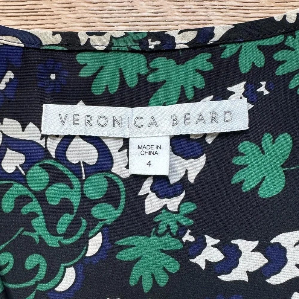 STUNNING Veronica Beard SILK floral printed Boho top size 4 S price firm !